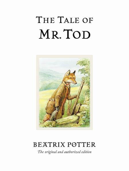 White book with Mr Tod illustration and 'The tale of mr.tod' printed above. 